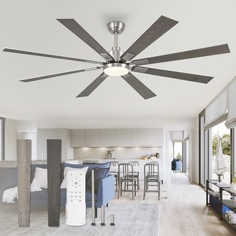 Amazon.com: Lodadra 72 Inch Ceiling Fans With Lights And Remote, Indoor ... inside Modern Outdoor Ceiling Fan Brushed Nickel Finish